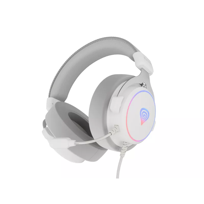 GENESIS Neon 764 headset káblový herný headset s hlavovým mostom USB Type-A biely