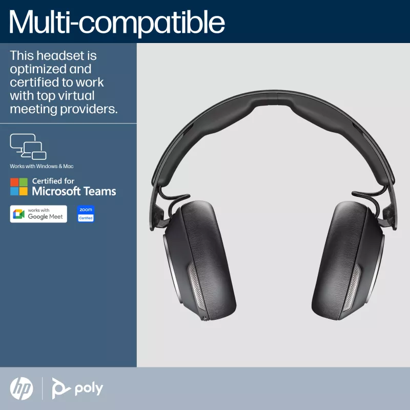 HP Poly Voyager Surround 80 UC USB-C headset certifikovaný pre Microsoft Teams + adaptér USB-C/A