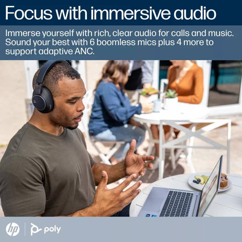 HP Poly Voyager Surround 80 UC USB-C headset certifikovaný pre Microsoft Teams + adaptér USB-C/A