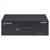 KVM prepínač Manhattan 4-portový 4K@30Hz USB-A audio mikrofón