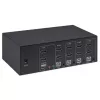 KVM prepínač Manhattan 4-portový 4K@30Hz USB-A audio mikrofón