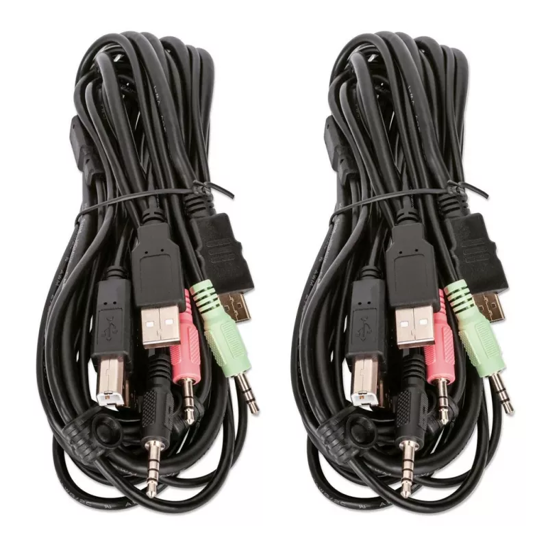 KVM prepínač Manhattan 2-portový 4K HDMI USB audio ovládanie 2 počítačov