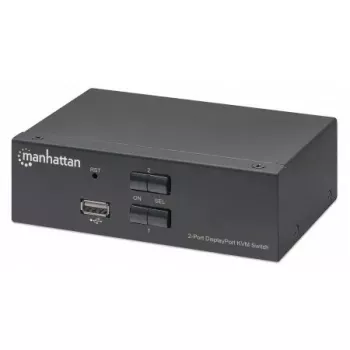 KVM prepínač Manhattan DisplayPort 1.2 2-portový 4K@60Hz USB-A audio