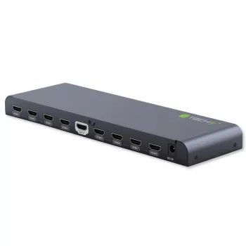 Techly rozbočovač HDMI 2.0 4K UHD 3D 8-násobný, HDMI, 8x HDMI, 3840 x 2160 pixelov, čierna, hliník, 4K Ultra HD
