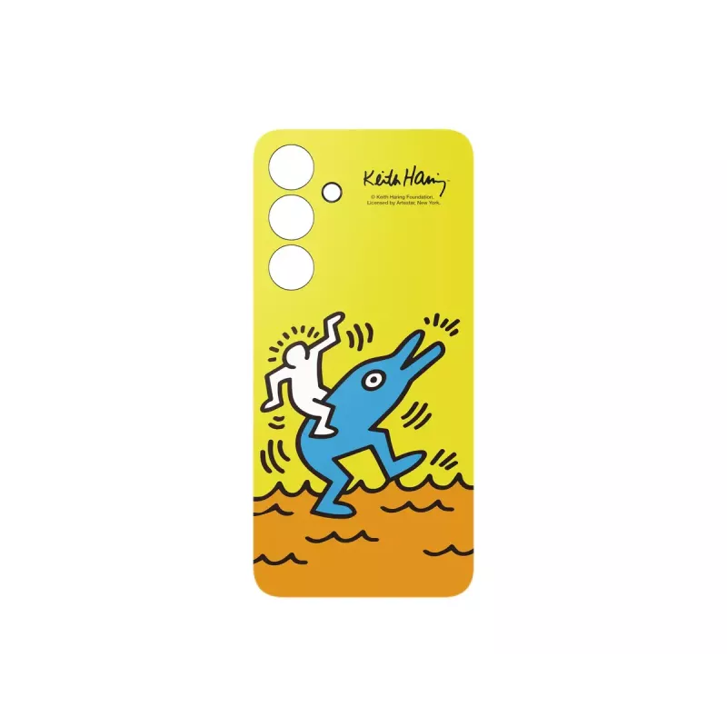 Kryt Samsung Keith Haring Flipsuit Case pre S24 FE žltý