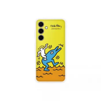 Kryt Samsung Keith Haring Flipsuit Case pre S24 FE žltý