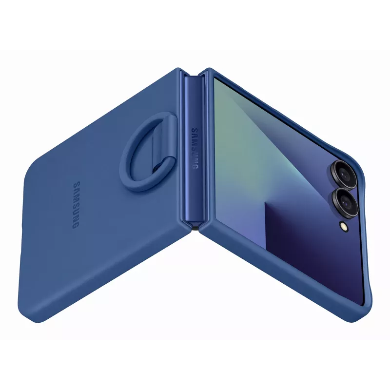 Samsung EF-PF766TNEGWW silikónový obal s krúžkom pre Galaxy Z Flip7, modrý