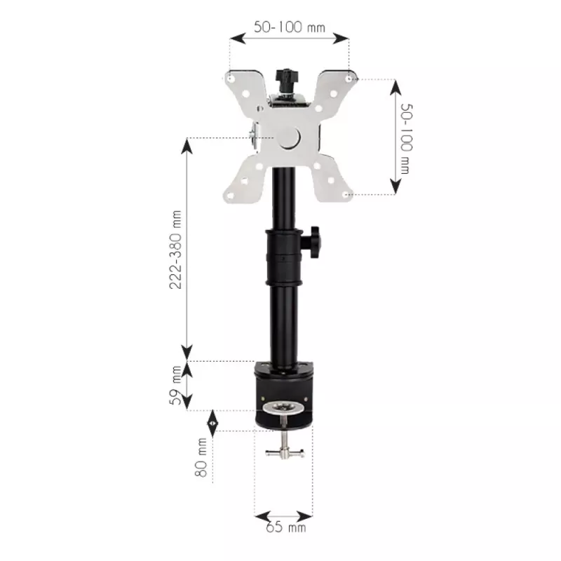 Techly ICA-LCD 500BK stolový držiak monitora 13–30 palcov (76,2 cm), do 15 kg, VESA 75x75/100x100, čierny