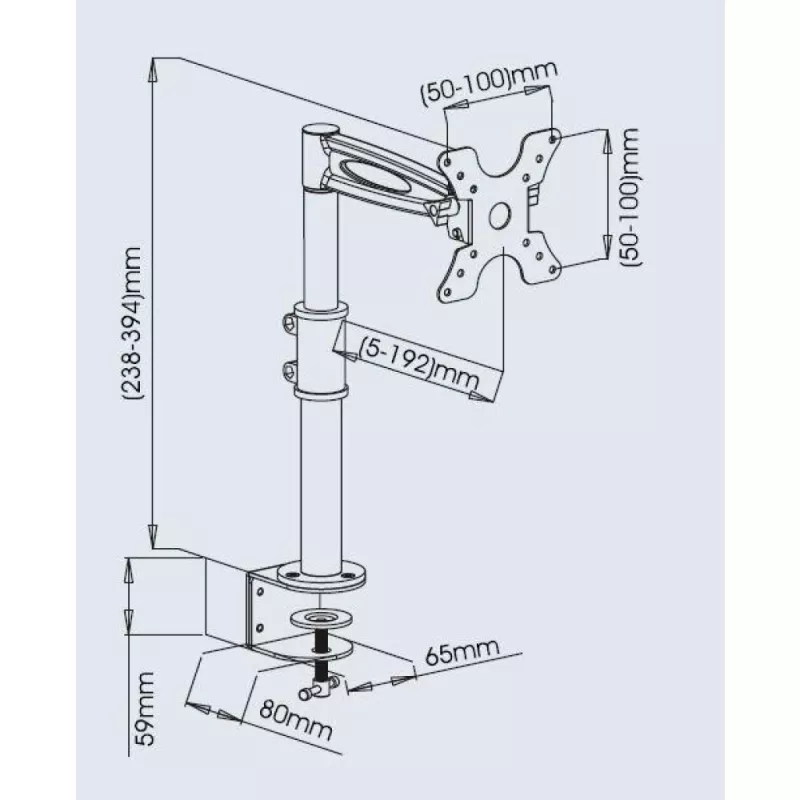 Techy 13-27 palcov stolový stojan pre monitor stredné rameno naklápacie ICA-LCD 501BK