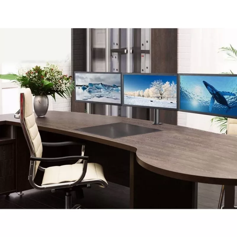 Techly 13-24 palcov stolový stojan pre 3 monitory so svorkou ICA-LCD 482-T
