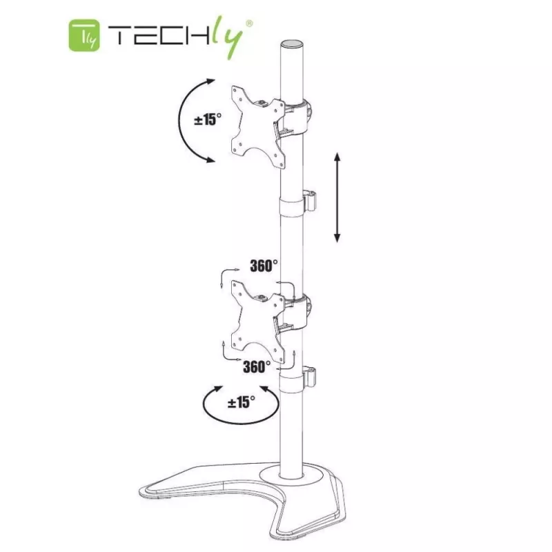 Techly ICA-LCD 2520V držiak monitora / podstavec 68.6 cm (27 palcov) na stôl čierny