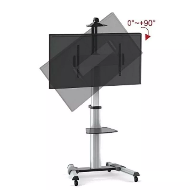 Techly podlahový stojan pojazdný vozík pre LCD / LED / Plasma 37-70 s policou ” ICA-TR15
