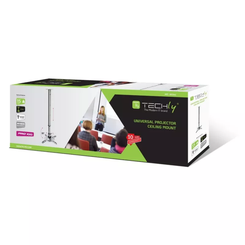 Techly stropný držiak projektora predĺženie 60–102 cm strieborný ICA-PM 102XL