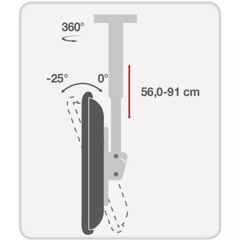 Techly 37-70 teleskopický stropný držiak univerzálny LED TV LCD držiak ICA-CPLB 946S