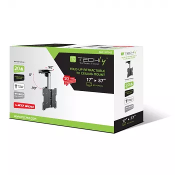 Techly skladací zasúvací stropný držiak pre TV LED/LCD 17 palcov–37 palcov čierny