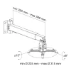 Techly ICA-PM 16 stropný držiak projektora, do 20 kg, nastaviteľný 43–65 cm, naklápací a otočný, strieborný