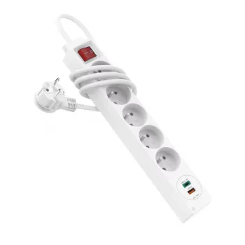 Hama 44133758 predlžovací kábel 1,4 m 5 AC zásuviek interiér biely