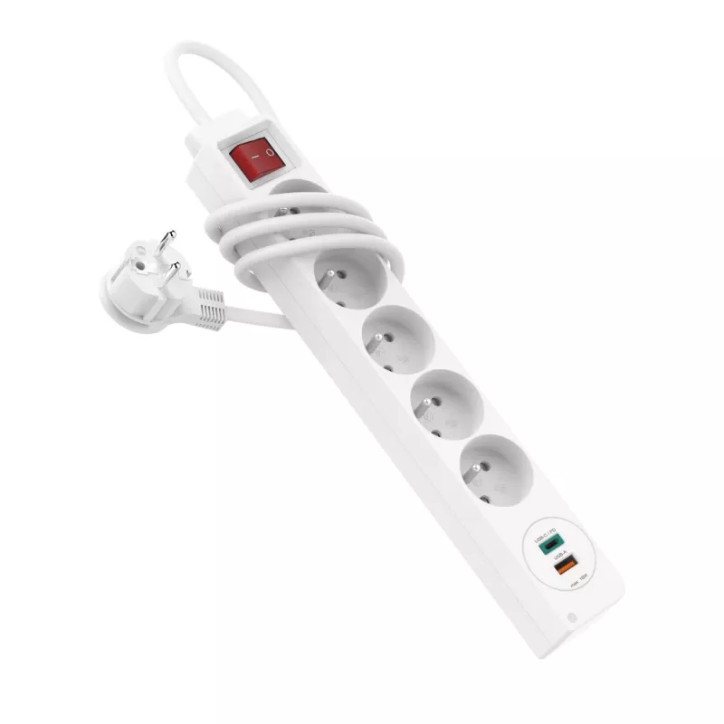 Hama 44133758 predlžovací kábel 1,4 m 5 AC zásuviek interiér biely