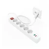 Hama 44133758 predlžovací kábel 1,4 m 5 AC zásuviek interiér biely