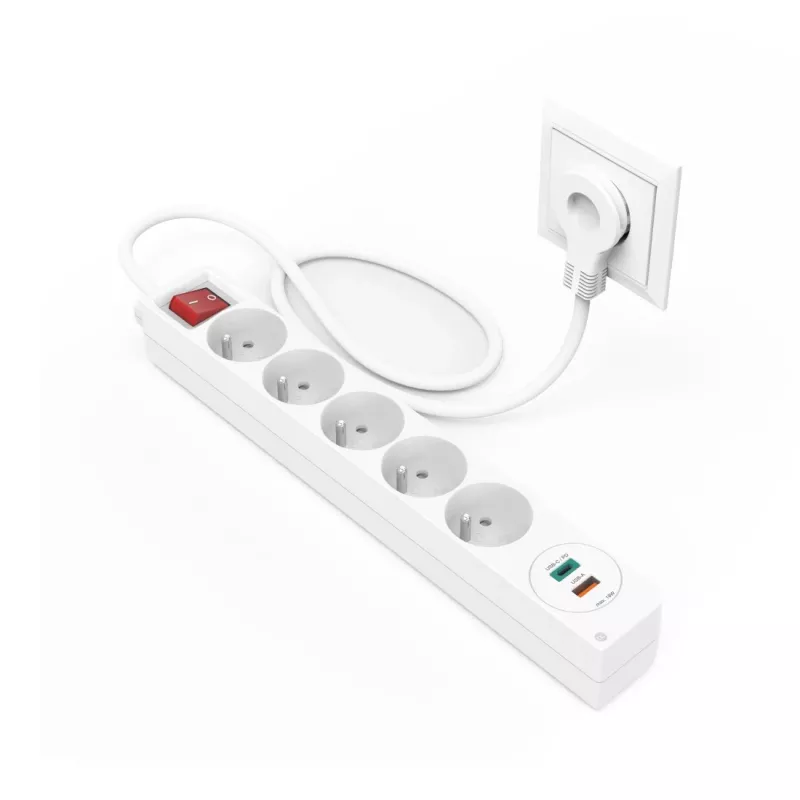 Hama 44133758 predlžovací kábel 1,4 m 5 AC zásuviek interiér biely