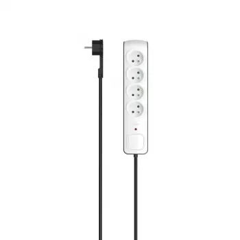 Hama P2223761 predlžovací kábel 1,5 m 4 AC výstupy interiér čierny, biely