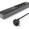 Hama 00223192 predlžovací kábel 1,4 m 3 AC zásuvky interiér čierny, sivý