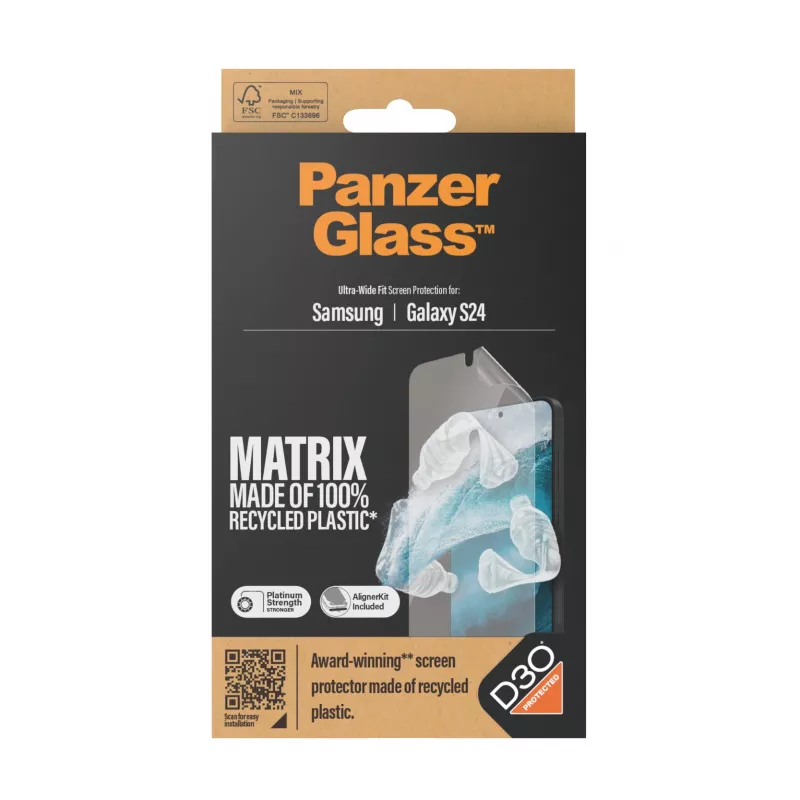 PanzerGlass ® ECO MATRIX ochranná fólia s D3O® Samsung Galaxy S24 | Ultra-Wide Fit s AlignerKit