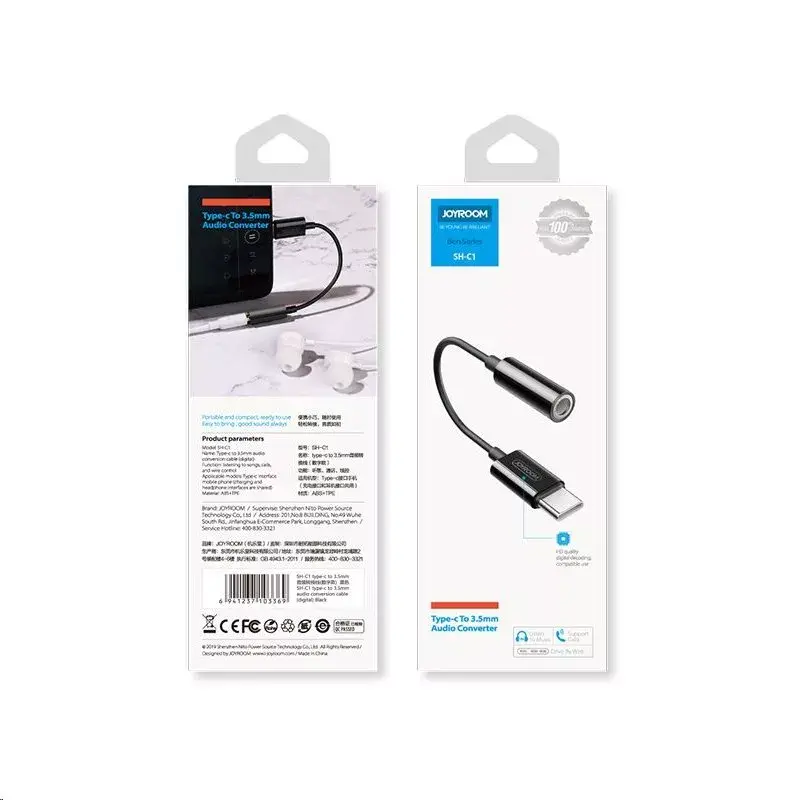 Digitálny audio adaptér Joyroom SH-C1 USB-C na 3,5 mm – kompaktný 5 g