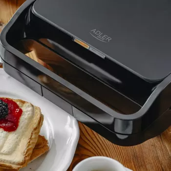 Sendvičovač 2-in-1 Adler AD 3070b — 850 W, 2 platne, čierny