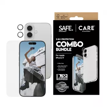 PanzerGlass 3-in-1 Combo Bundle pre iPhone 17 – ochrana displeja, ochrana šošovky kamery a puzdro