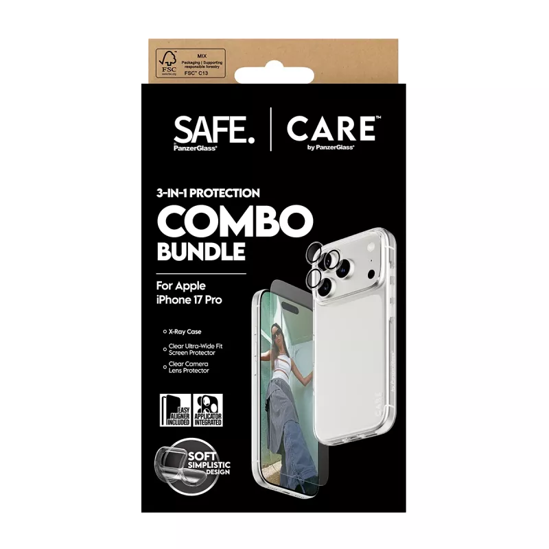 PanzerGlass 3-in-1 Combo Bundle pre iPhone 17 Pro CR40572 — ochrana displeja, kryt kamery a puzdro