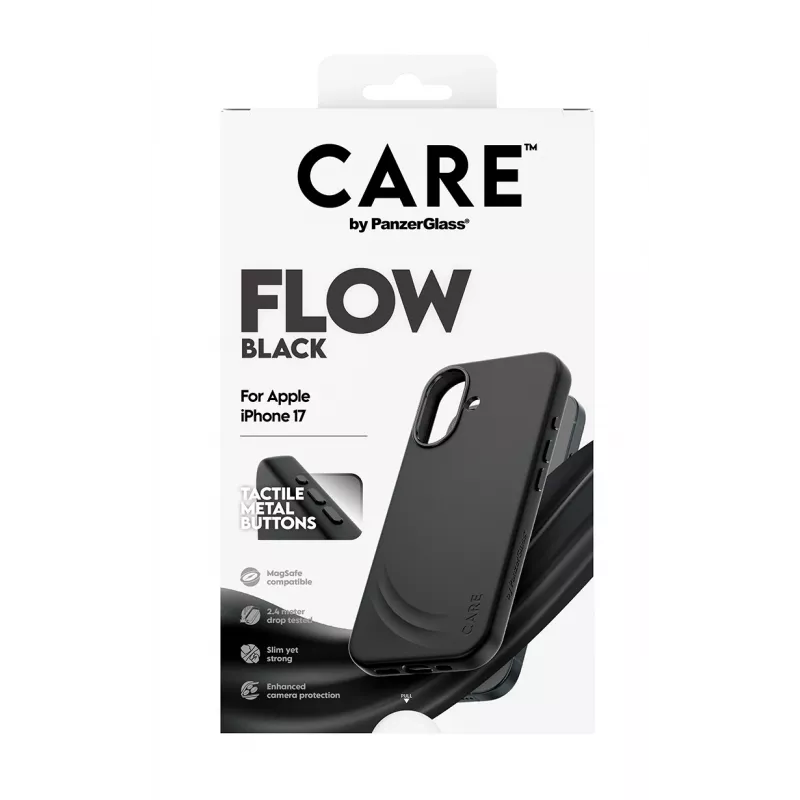 Ochranné puzdro PanzerGlass CARE Feature FLOW Case čierne s MagSafe pre iPhone 17