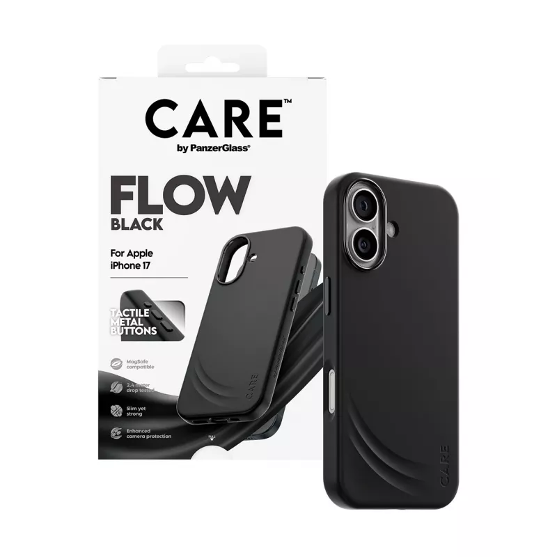 Ochranné puzdro PanzerGlass CARE Feature FLOW Case čierne s MagSafe pre iPhone 17