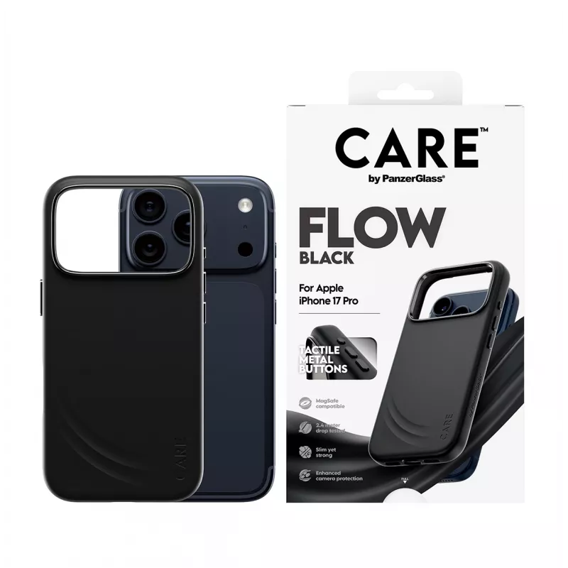 Ochranné puzdro PanzerGlass CARE by Feature FLOW Case čierne s MagSafe pre iPhone 17 Pro