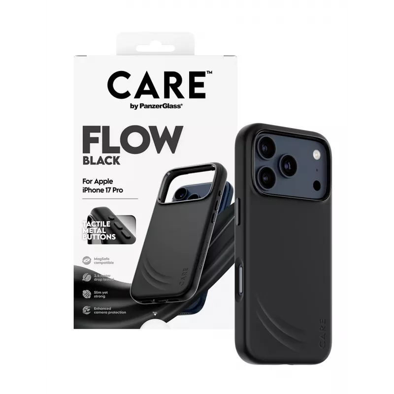 Ochranné puzdro PanzerGlass CARE by Feature FLOW Case čierne s MagSafe pre iPhone 17 Pro