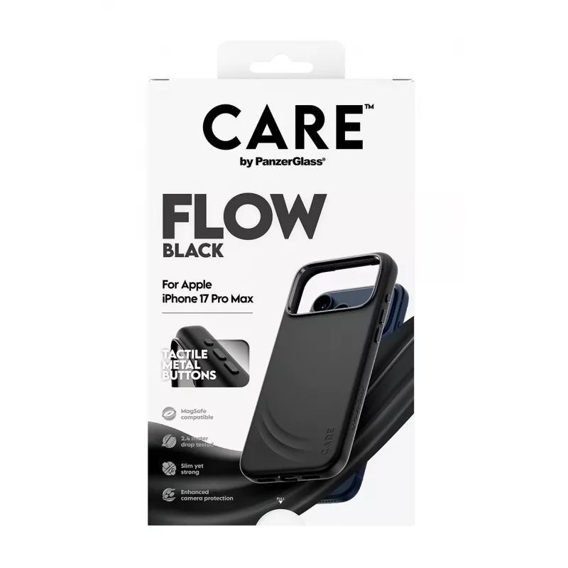 Ochranné puzdro PanzerGlass CARE by Feature FLOW pre iPhone 17 Pro Max, puzdro, čierne, kompatibilné s MagSafe