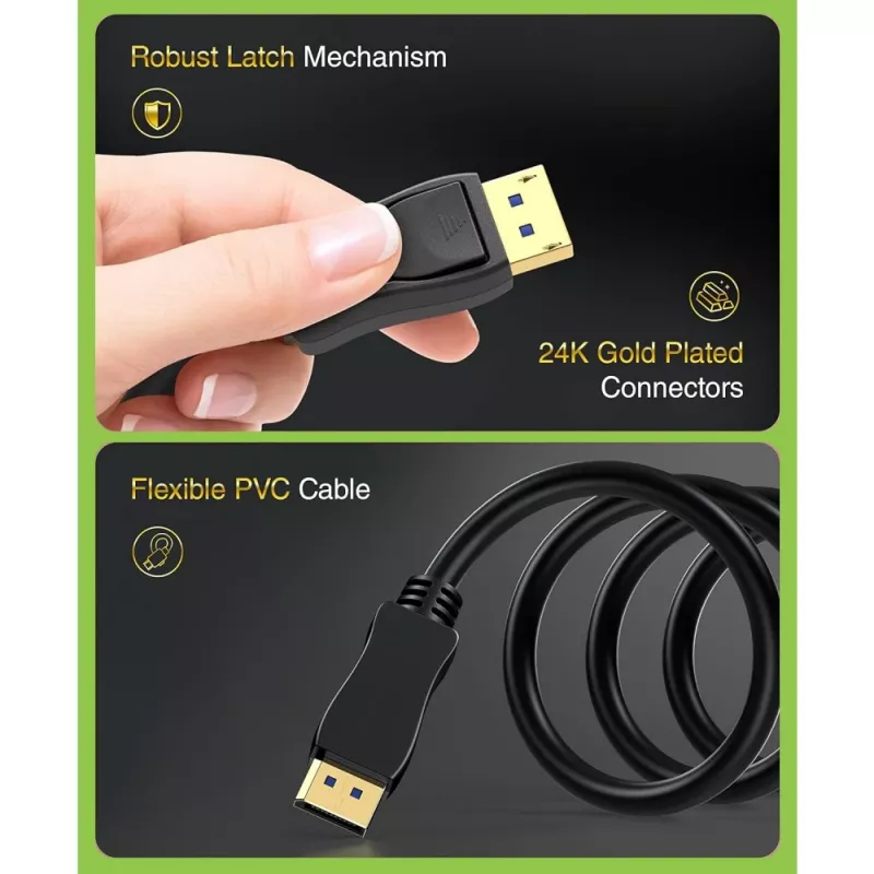 DisplayPort kábel Techly ICOC-DSP-A21-020 2 m čierny