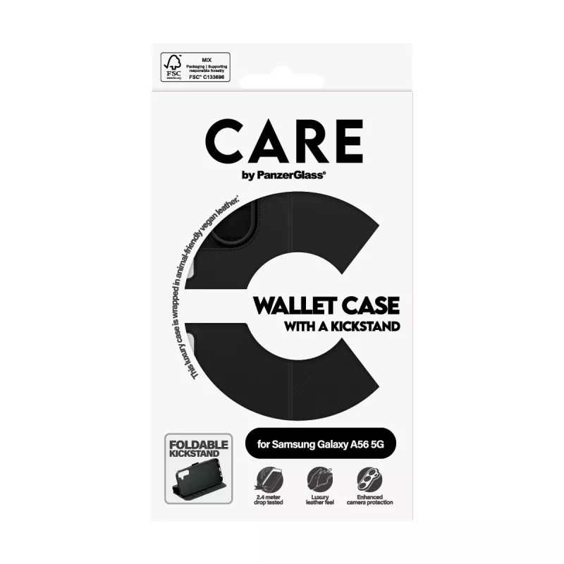 Wallet Case PanzerGlass Samsung Galaxy A56 5G čierne s stojanom