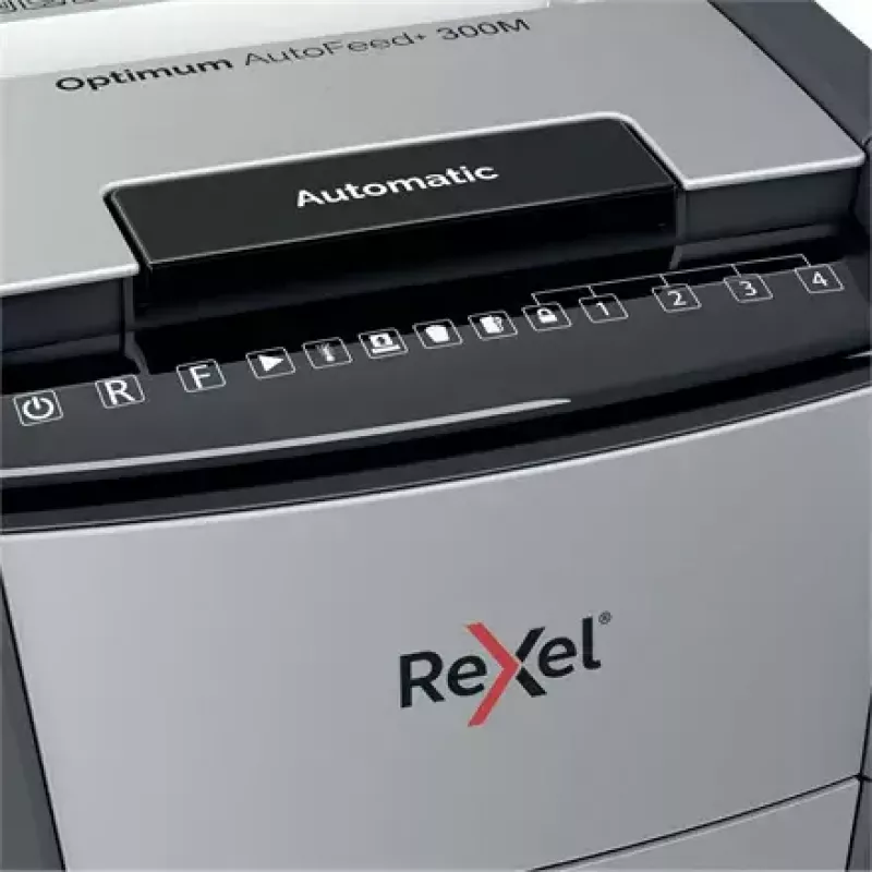 Skartovačka Rexel Optimum Auto+ 300M mikrostrih 55 dB 23 cm čierna, sivá