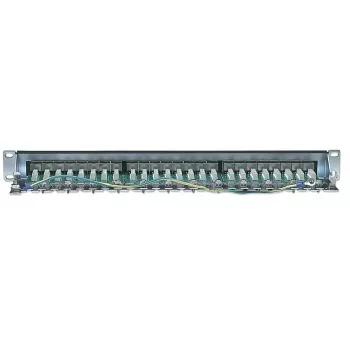 Intellinet patch panel, Cat6, FTP, 24-port, 1U, tienený, 90° Top-Entry LSA lišty, čierny