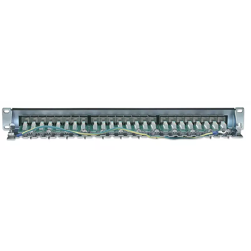 Intellinet patch panel, Cat6, FTP, 24-port, 1U, tienený, 90° Top-Entry LSA lišty, čierny