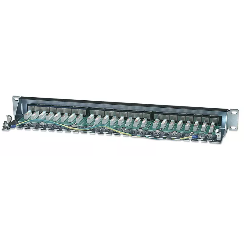 Intellinet patch panel, Cat6, FTP, 24-port, 1U, tienený, 90° Top-Entry LSA lišty, čierny