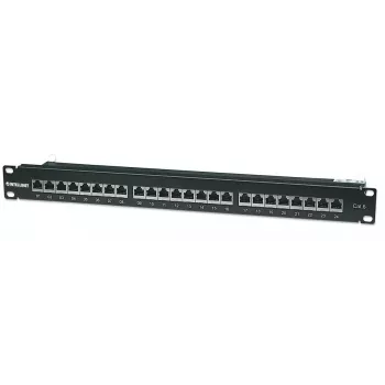Intellinet patch panel, Cat6, FTP, 24-port, 1U, tienený, 90° Top-Entry LSA lišty, čierny