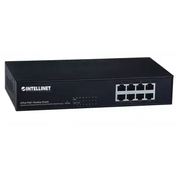 Switch, Intellinet 8-port Fast Ethernet PoE+ switch, 8 x PoE portov, 1,6 Gbit/s