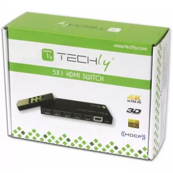 Techly 5 IN 1 OUT HDMI switch s diaľkovým ovládačom, 4Kx2K, 3D IDATA HDMI-4K51