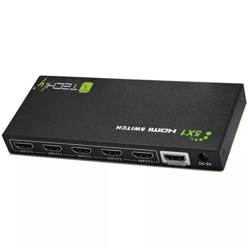 Techly 5 IN 1 OUT HDMI switch s diaľkovým ovládačom, 4Kx2K, 3D IDATA HDMI-4K51
