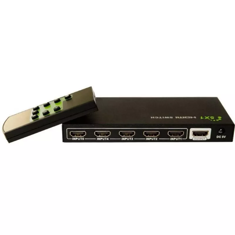 Techly 5 IN 1 OUT HDMI switch s diaľkovým ovládačom, 4Kx2K, 3D IDATA HDMI-4K51
