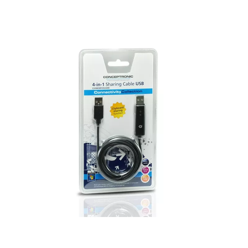 Conceptronic USB 2.0 1,8 m KVM kábel čierny