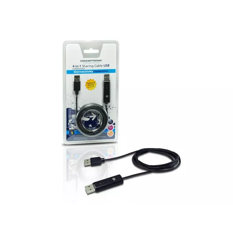 Conceptronic USB 2.0 1,8 m KVM kábel čierny