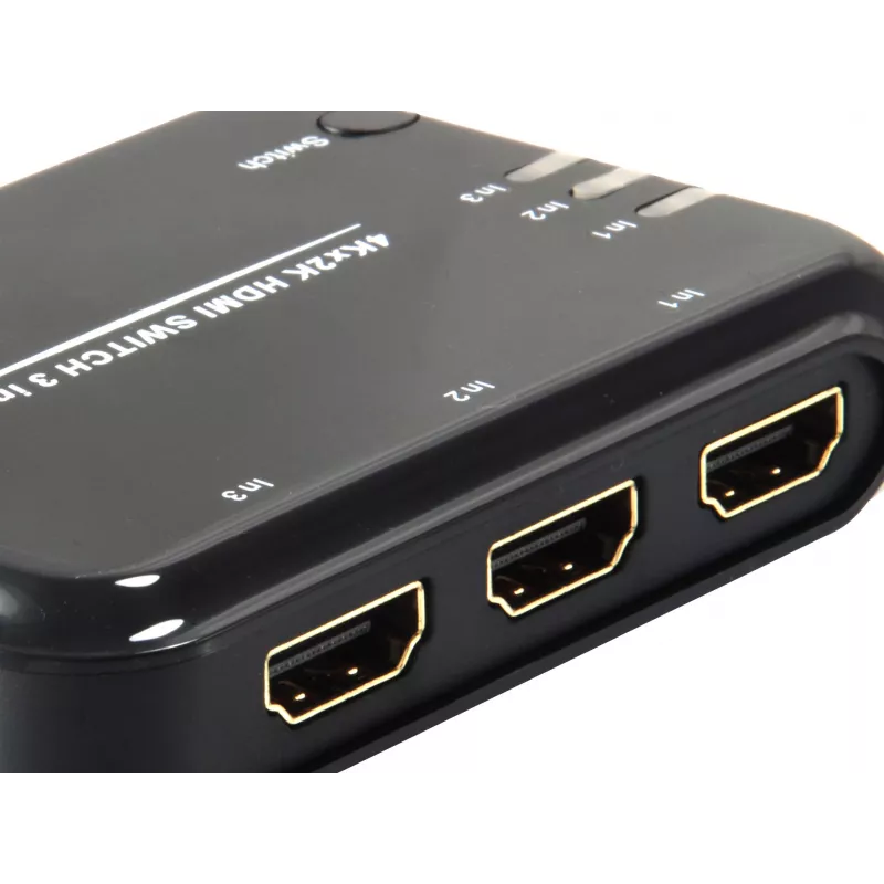 Equip HDMI 1.4 switch 3x1, HDMI, plast, čierny, IR, 7.1-kanály, DTS-HD, Dolby TrueHD